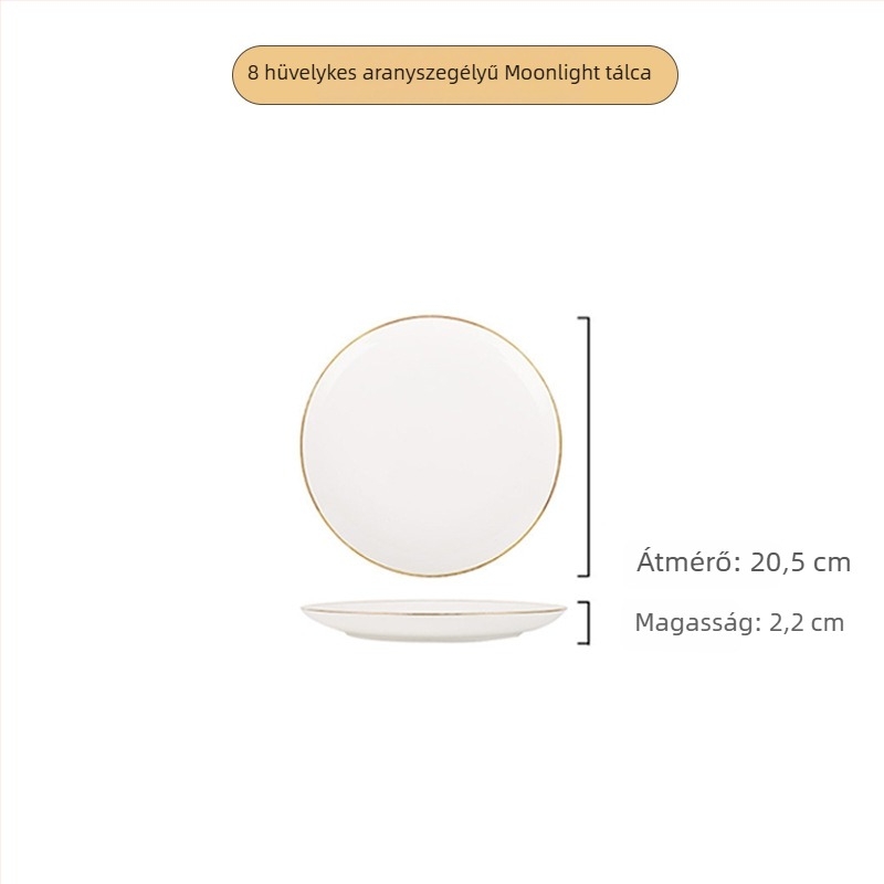 Csontporcelán étkészeti tányér, kör alakú, >36% csontporcelán, logónyomás elérhető, mikrohullámú sütőben nem használható