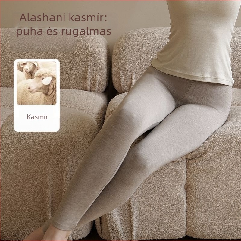 Albas női kasmírs leggings – meleg, karcsúsító hatású, magas derék, sokoldalú a jóga és a téli viselethez
