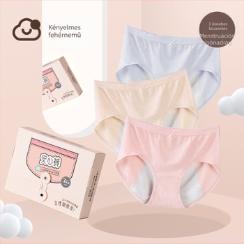 Női menstruációs alsónemű alváshoz, szivárgásmentes, 3 darabos készlet