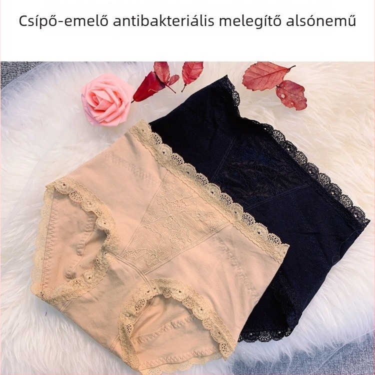 Női középmagas derekú fiziológiai alsónemű modal-spandex anyagból; fő anyag 68% spandex; ágyéktáji bélés 80% pamut.