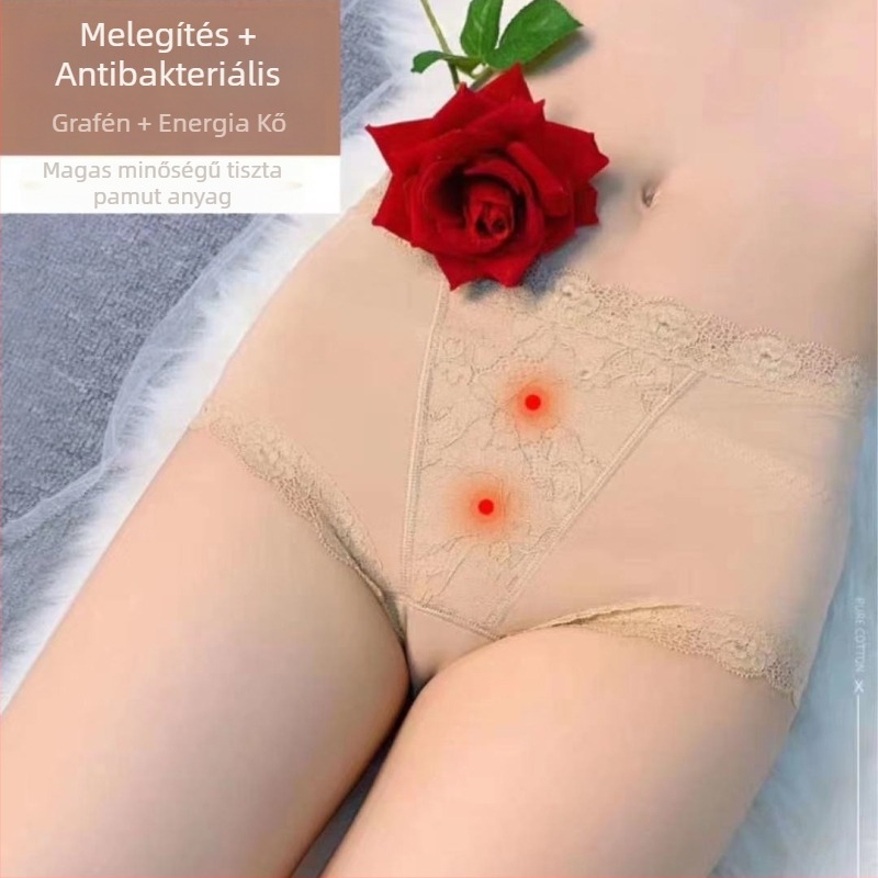 Női középmagas derekú fiziológiai alsónemű modal-spandex anyagból; fő anyag 68% spandex; ágyéktáji bélés 80% pamut.