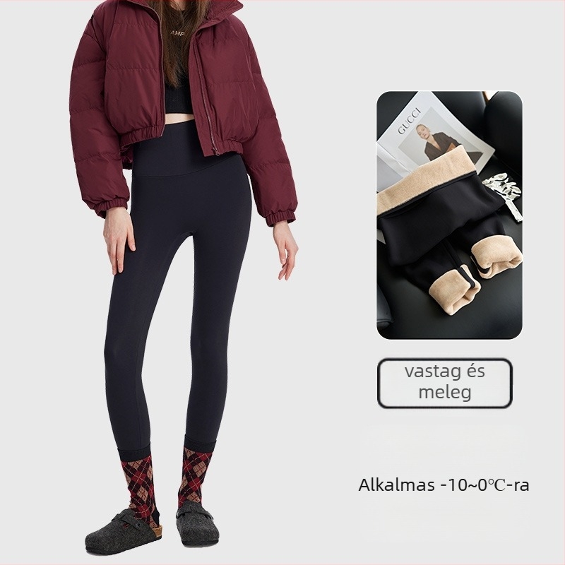 Női fitness leggings, magas derekú, karcsúsított szabás, nylon-spandex keverék, nagy rugalmasság, 9/10 hossz, farizmokat emelő.