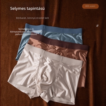 Könnyű luxus szatén férfi alsónemű Ice Silk anyagból, antibakteriális Mulberry silk, természetes bőrérzet, varrat nélküli boxer briefs