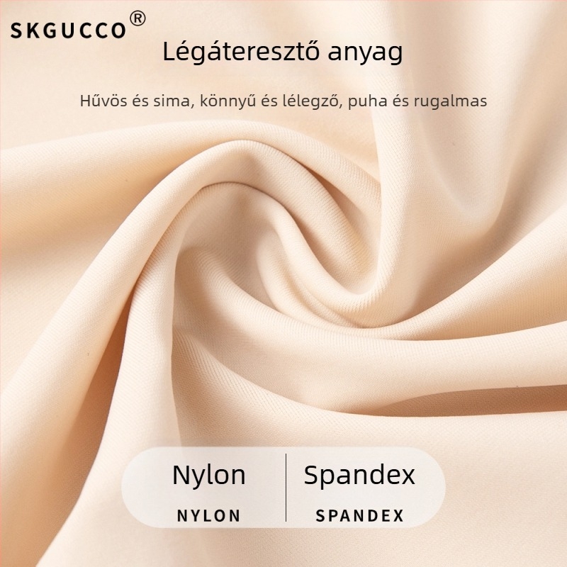 Női magas derekú Ice Silk biztonsági nadrág, bevarrás nélküli, formázó hatású, fő anyag: Nylon 85%, ágyéktáji bélés: pamut