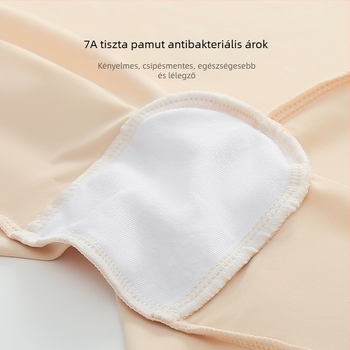 Női Seamless biztonsági leggings, középmagas derekú, lélegző, antibakteriális, ágyék rész Ice Silk béléssel, 2 az 1-ben