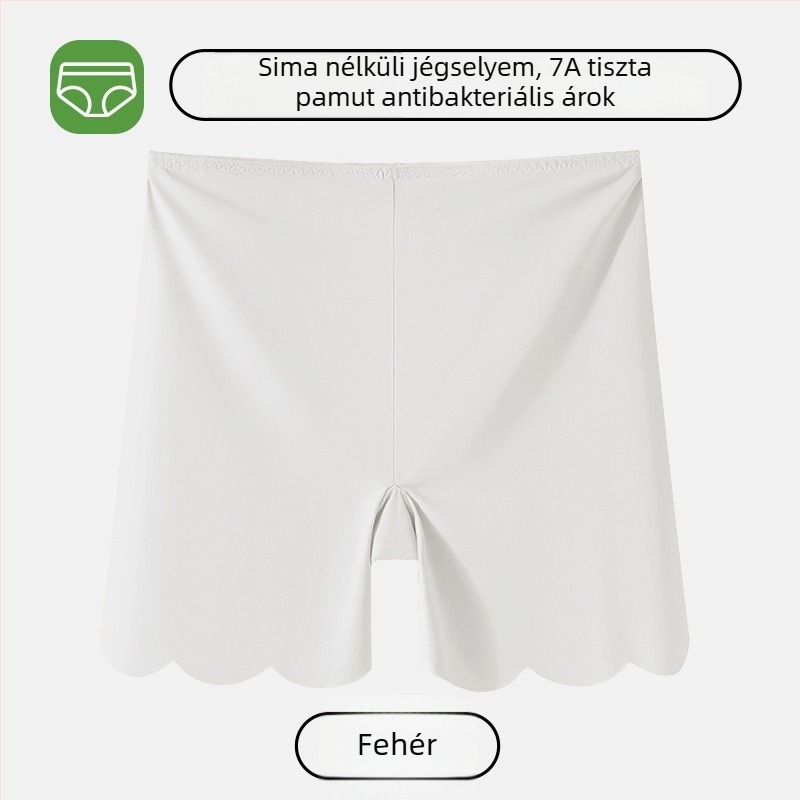 Női Seamless biztonsági leggings, középmagas derekú, lélegző, antibakteriális, ágyék rész Ice Silk béléssel, 2 az 1-ben