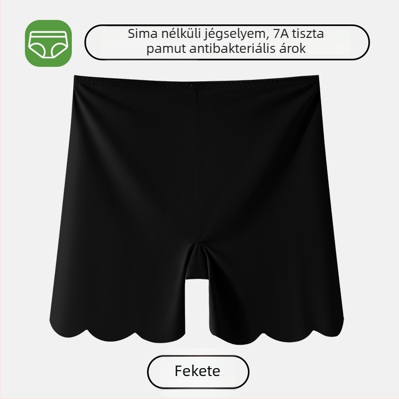 Női Seamless biztonsági leggings, középmagas derekú, lélegző, antibakteriális, ágyék rész Ice Silk béléssel, 2 az 1-ben