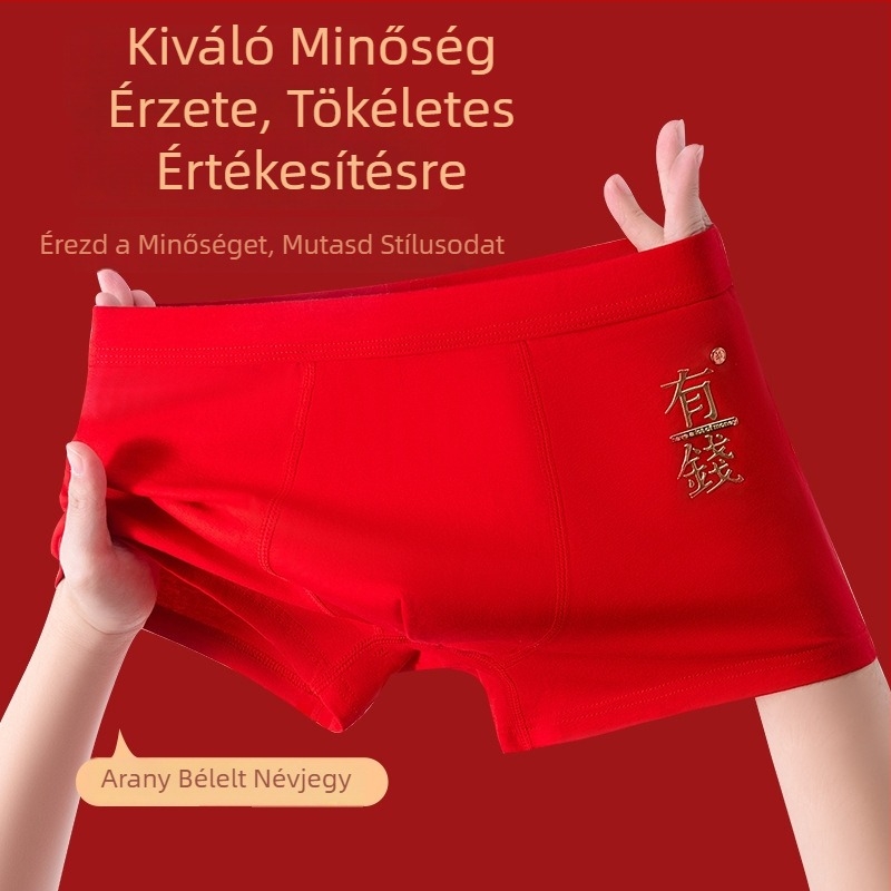 Férfi pamut boxerek | Jacquard szövés | Középmagasságú derék | Egyszínű minta | Fő anyag tartalom: 90–95% pamut