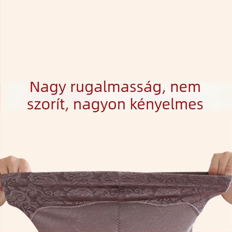 Plusz méretű melegítő leggings nőknek, fleece-bélés, magas derék, haskontroll, rugalmas, csipkés felülettel