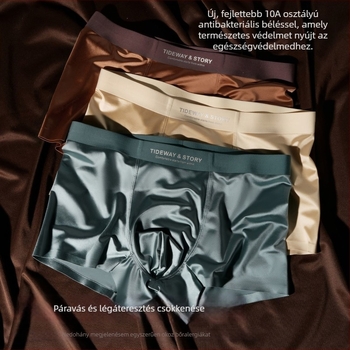 Férfi Ice Silk boxeralsó – Légáteresztő, Elasztikus, Hűsítő érzet, Középmagasságú derék, 90–95% poliészter