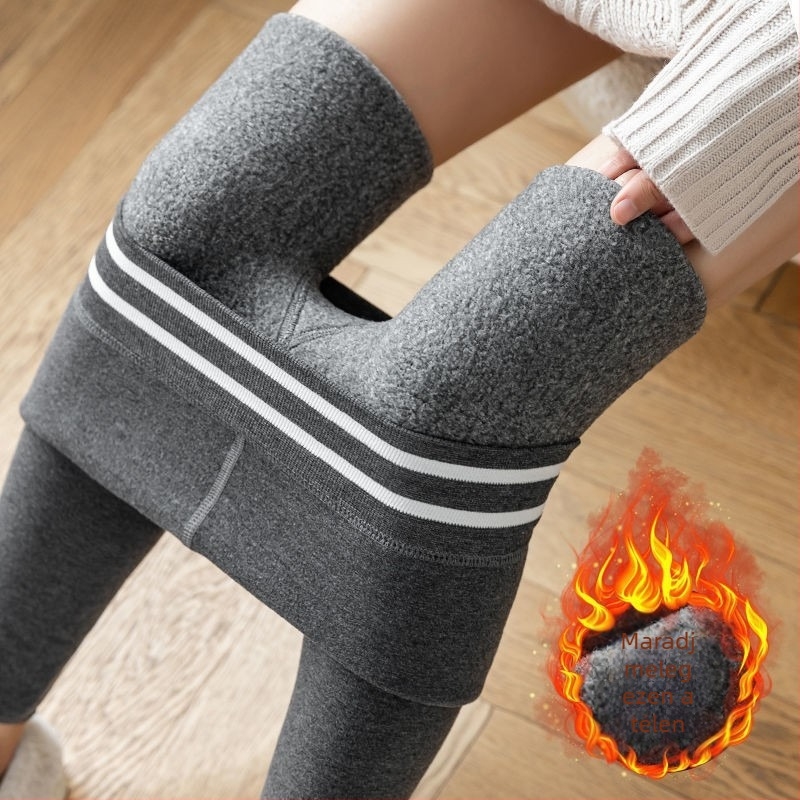 Női vastag, béléses leggings, magas derekú, szoros szabású jóga nadrág téli viselethez