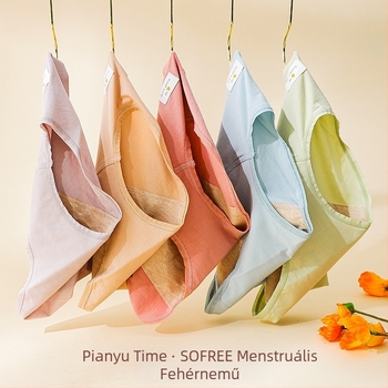 Női varrás nélküli antibakteriális fehérnemű vízálló réteggel, modal szövet, jacquard szövés, középmagas derék