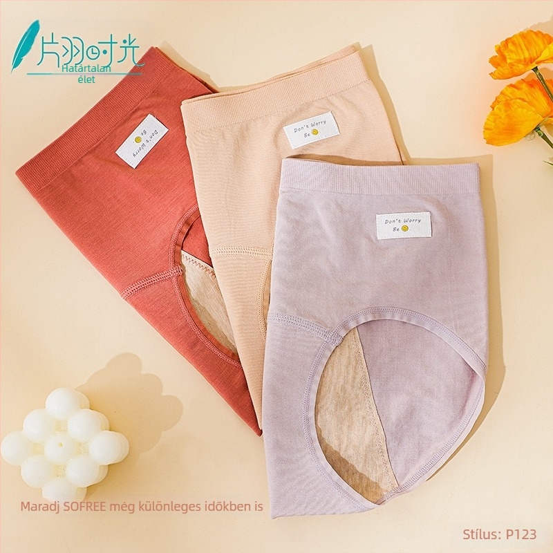 Női varrás nélküli antibakteriális fehérnemű vízálló réteggel, modal szövet, jacquard szövés, középmagas derék