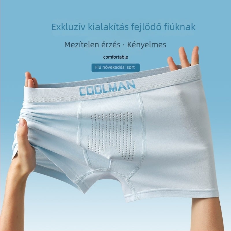 Férfi középmagas derekú boxeralsó, 7A szálas pamut, légáteresztő és gyorsan száradó; 4 tűs és 6 szálas varrás; ágyéktáji belső rész viszkóz