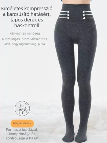 Szürke női leggings, őszi-téli 2025, magas derék, karcsúsító, szűk fazon, elasztikus, függőleges csíkok