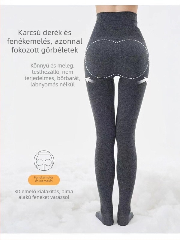 Szürke női leggings, őszi-téli 2025, magas derék, karcsúsító, szűk fazon, elasztikus, függőleges csíkok
