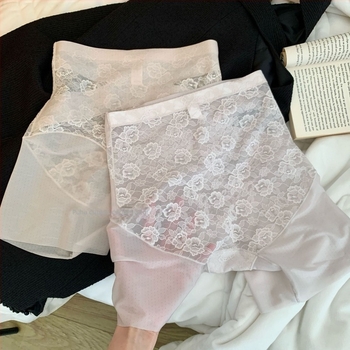 Női magas derekú nylon alsó, virágmintás, gyorsan száradó, hasi formázás, belső viszkóz bélés