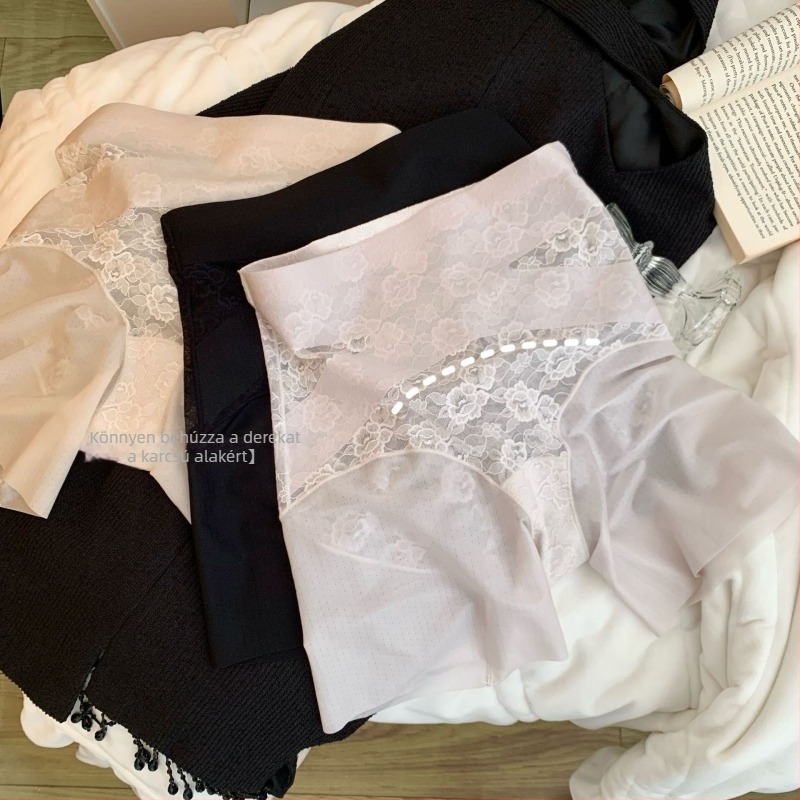Női magas derekú nylon alsó, virágmintás, gyorsan száradó, hasi formázás, belső viszkóz bélés