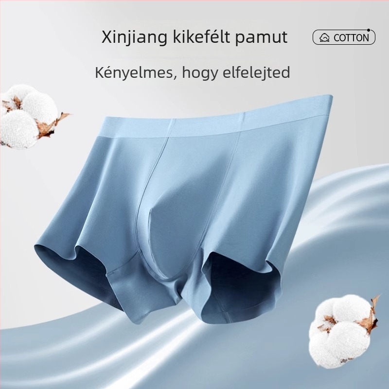 60-as szálú pamutból készült férfi boxeralsó, antibakteriális, lélegző, 7A