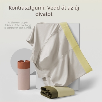 Férfi modal anyagú, varrat nélküli boxer brief, antibakteriális és lélegző, középmagas derekú, pamut gusset