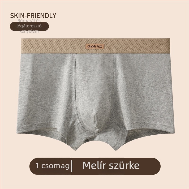 Férfi középmagas derekú pamut boxeralsónemű, légáteresztő, egyszínű, kényelmes.