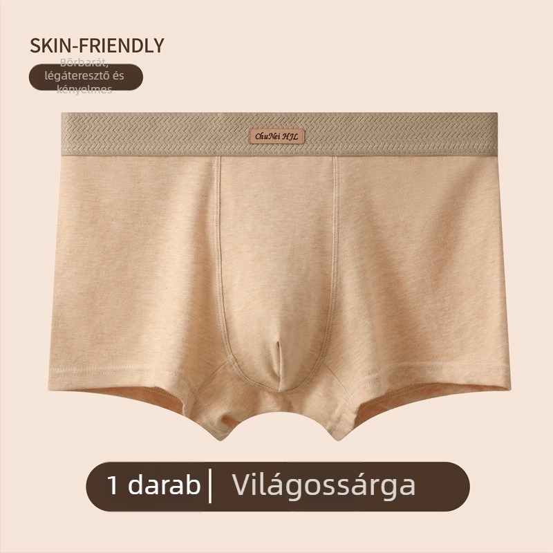 Férfi középmagas derekú pamut boxeralsónemű, légáteresztő, egyszínű, kényelmes.