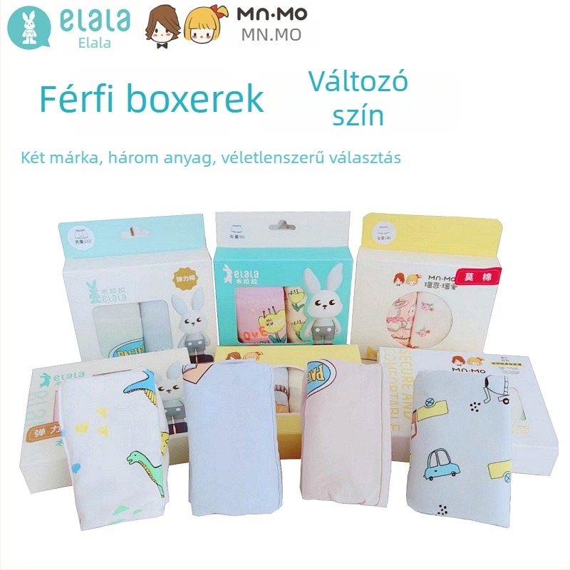 Gyerekeknek szóló uniszex pamut boxer alsónemű (2 db) – 95% pamut, 3–8 éveseknek, márka Lala-clad love