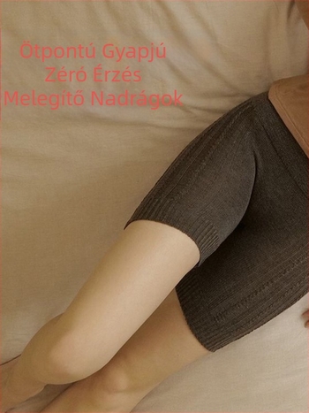 Női meleg alapszabás nadrág, magas derekú, öt pontos hossz, szűk kötött kivitel