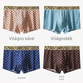 Férfi nyári, lélegző boxer briefs, középmagas derékkal, gyorsan száradó, lazán szabott, kényelmes.