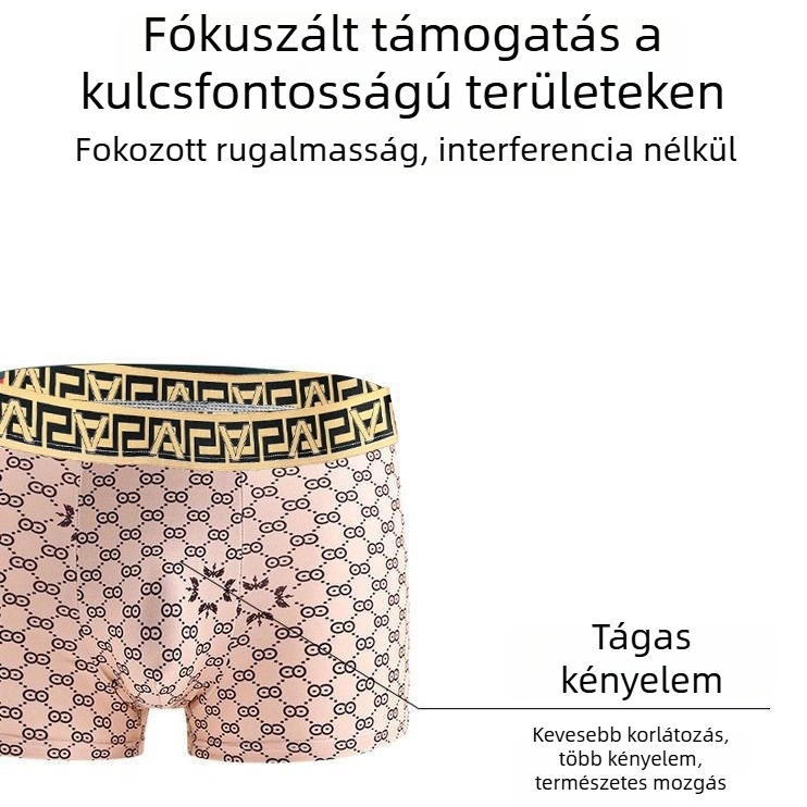 Férfi nyári, lélegző boxer briefs, középmagas derékkal, gyorsan száradó, lazán szabott, kényelmes.