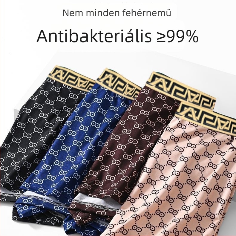 Férfi nyári, lélegző boxer briefs, középmagas derékkal, gyorsan száradó, lazán szabott, kényelmes.