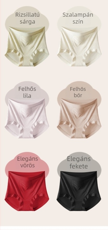 Kinyújtott magas derekú női fehérnemű antibakteriális, haskörüli kontroll, kínai stílusú domborított minta, kötött anyag 88% nylon, 12% spandex