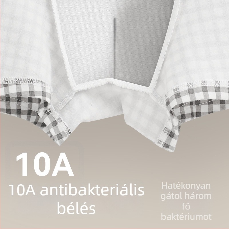 Férfi pamut boxer rövidnadrág, kockás mintás, puha, kényelmes, légáteresztő, antibakteriális