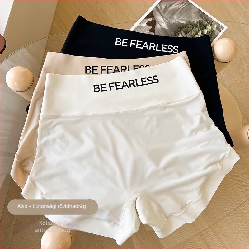 Női két-in-egyben alsó – Boxer briefs, Ice Silk kötött, átláthatóság nélküli, gyorsan száradó, 41-50d Nylon, pamut betét a szeméremnél