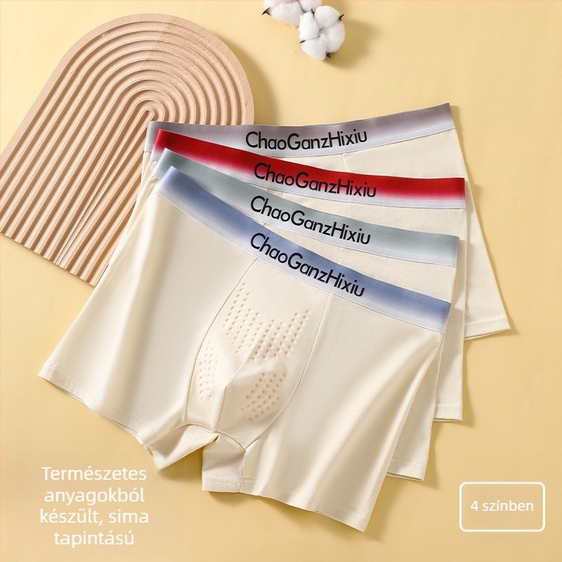 Férfi boxer brief, antibakteriális, lélegző pamutból (90–95%), középmagas derekú, kényelmes viselet.