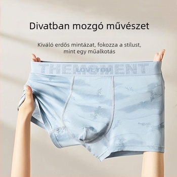 Weikai ship king Férfi modal boxeralsó, középső derekú, kötött, egyszínű mintázat