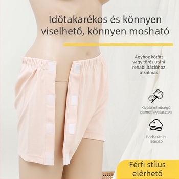 Felnőtt rehabilitációs rövidnadrág, lélegző kötött pamutból, magas derék, pamutos ágyéki bélés