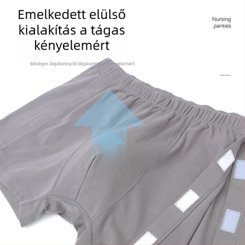 Felnőtt rehabilitációs rövidnadrág, lélegző kötött pamutból, magas derék, pamutos ágyéki bélés