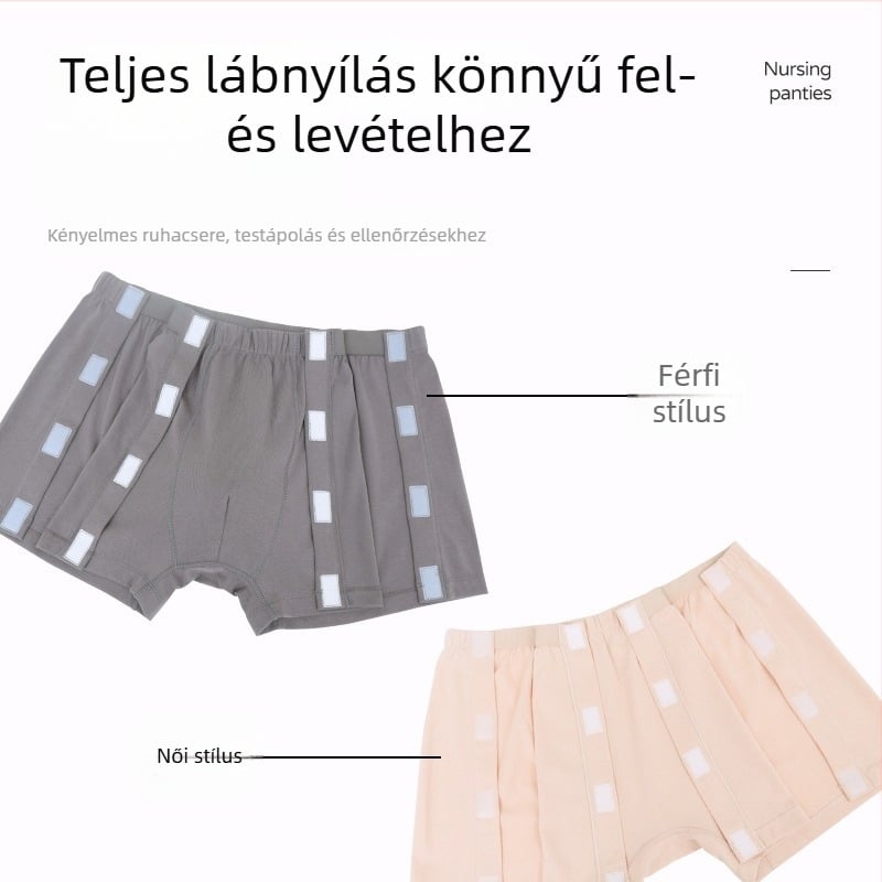 Felnőtt rehabilitációs rövidnadrág, lélegző kötött pamutból, magas derék, pamutos ágyéki bélés