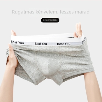 Férfi pamut boxer rövidnadrág, 2025 új modell, antibakteriális, lélegző, középmagas derék, bőrbarát, ágyékrész 100% pamut