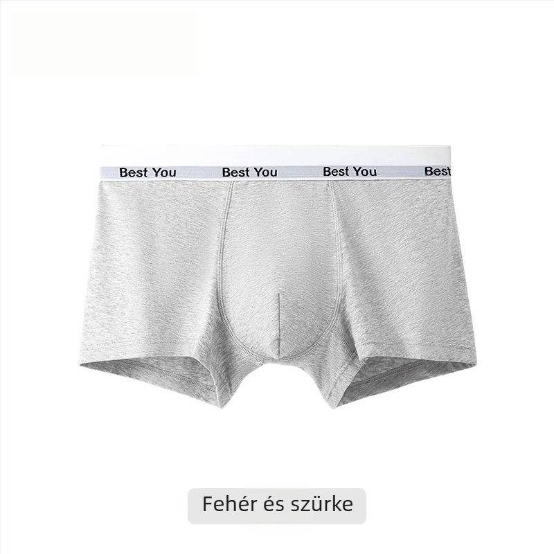 Férfi pamut boxer rövidnadrág, 2025 új modell, antibakteriális, lélegző, középmagas derék, bőrbarát, ágyékrész 100% pamut