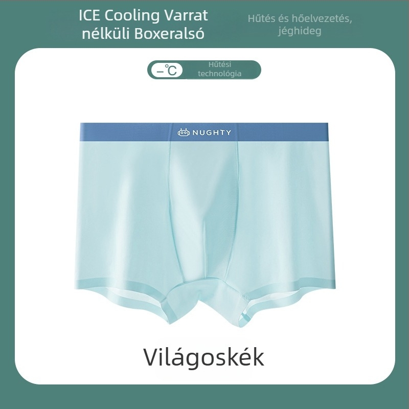 Fiúknak készült nejlon boxeralsó ice silk textúrával, tinédzsereknek