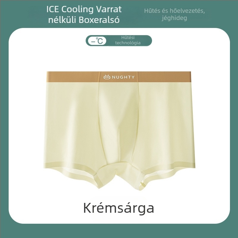 Fiúknak készült nejlon boxeralsó ice silk textúrával, tinédzsereknek