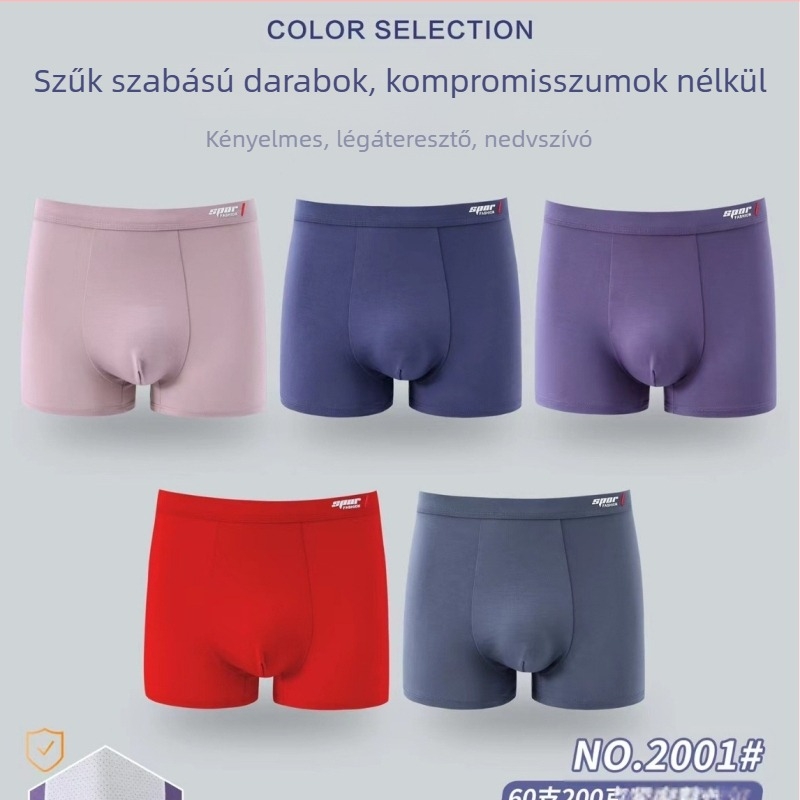 Yiweilian modal anyagú férfi boxer rövidnadrág, raktáron, magas rugalmasság, kényelmes, egyszínű, 3D-s nyomtatási hatás, plusz méret