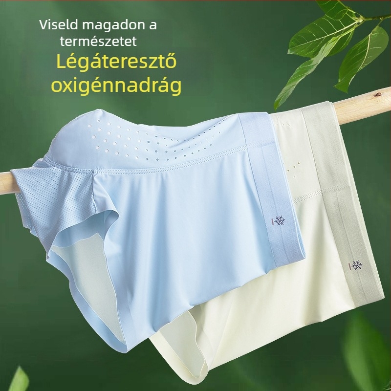 Hűsítő Ice Silk férfi alsónemű, antibakteriális ágyéki rész, egy darabból készült, lélegző nyári boxer brief