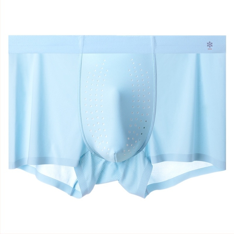 Hűsítő Ice Silk férfi alsónemű, antibakteriális ágyéki rész, egy darabból készült, lélegző nyári boxer brief