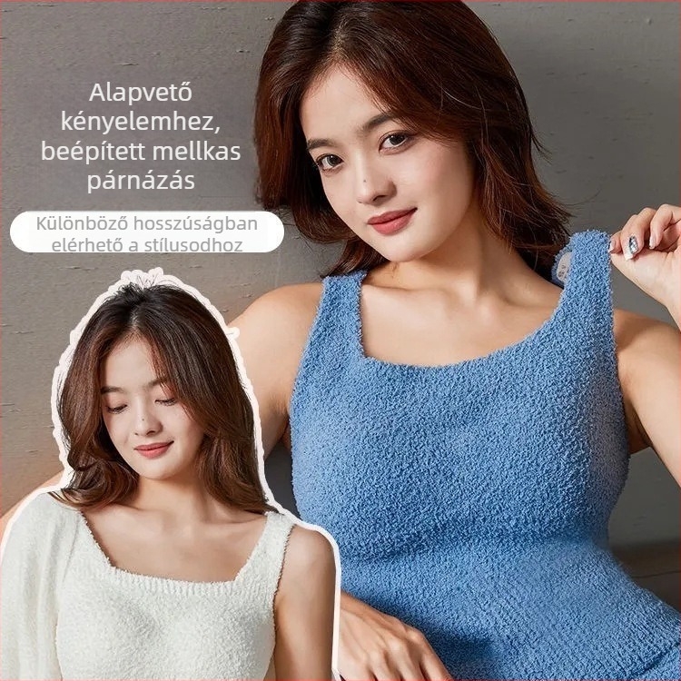 Női fleece-betétes termosz vest beépített melltartóval, egyrészes alsónemű az őszi-téli időszakra