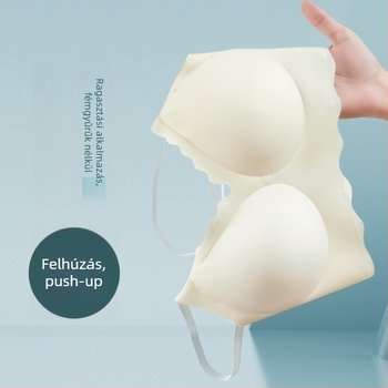 Teljes kosaras melltartó, vékony formázott párnázott kosár, jég-selyem anyag, fix vállpántok, vest-stílus