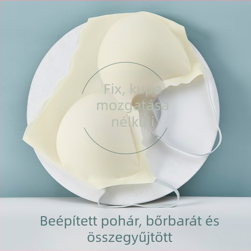 Teljes kosaras melltartó, vékony formázott párnázott kosár, jég-selyem anyag, fix vállpántok, vest-stílus