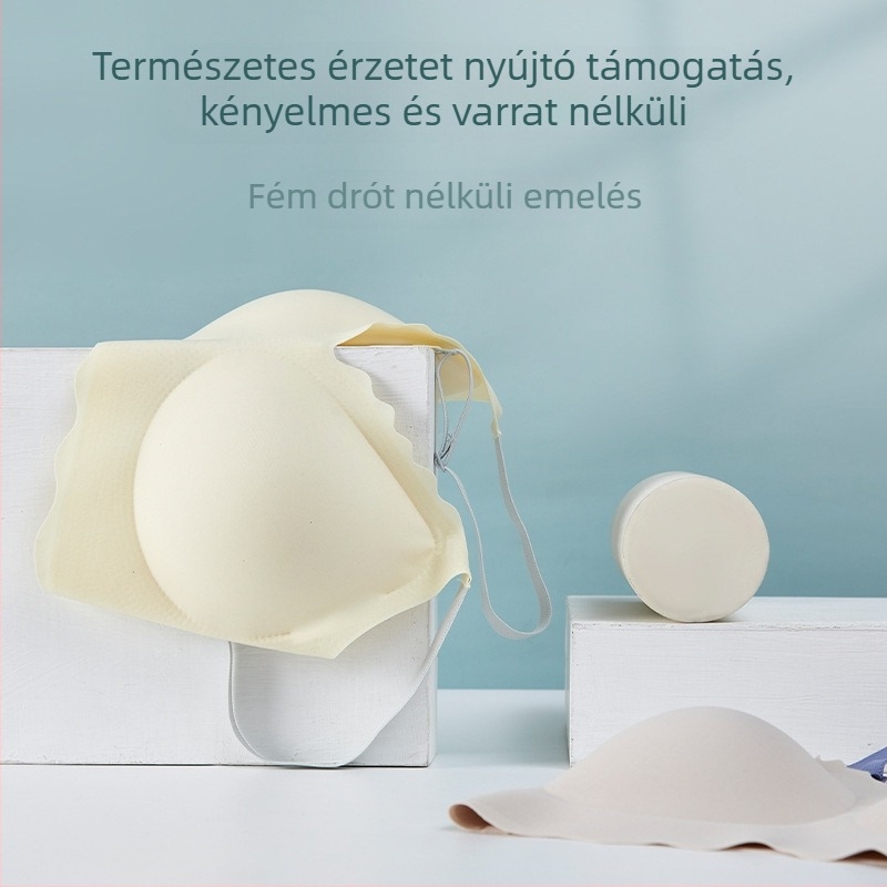 Teljes kosaras melltartó, vékony formázott párnázott kosár, jég-selyem anyag, fix vállpántok, vest-stílus